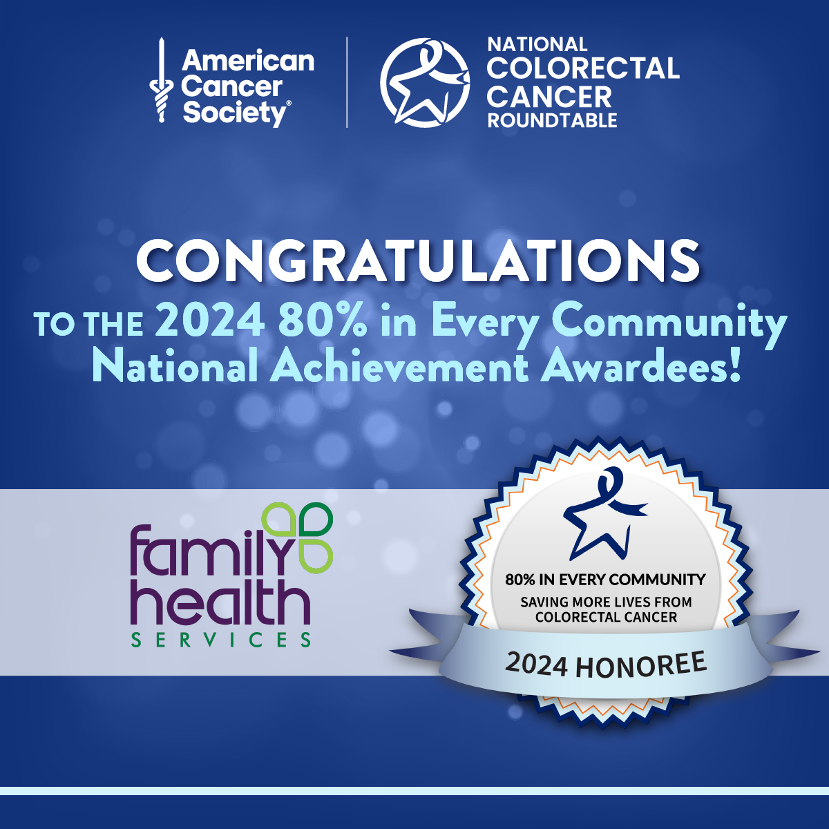 Featured image for “FHS Wins National Award for Colorectal Screening Rates”